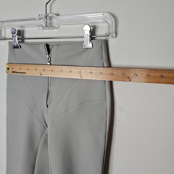 NWOT RARE Daisy Gray Taupe Zip-Up Front Stitch Design Leggings Nylon Spandex S - Picture 6 of 8